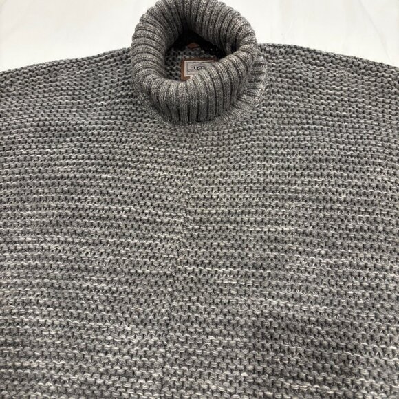 UGG Sweaters I Ugg Chunky Knit Grey Turtleneck Poncho Sweater (One Size) - Picture 4 of 8